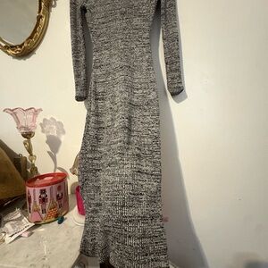 H&M Black and White Long Sleeve Dress